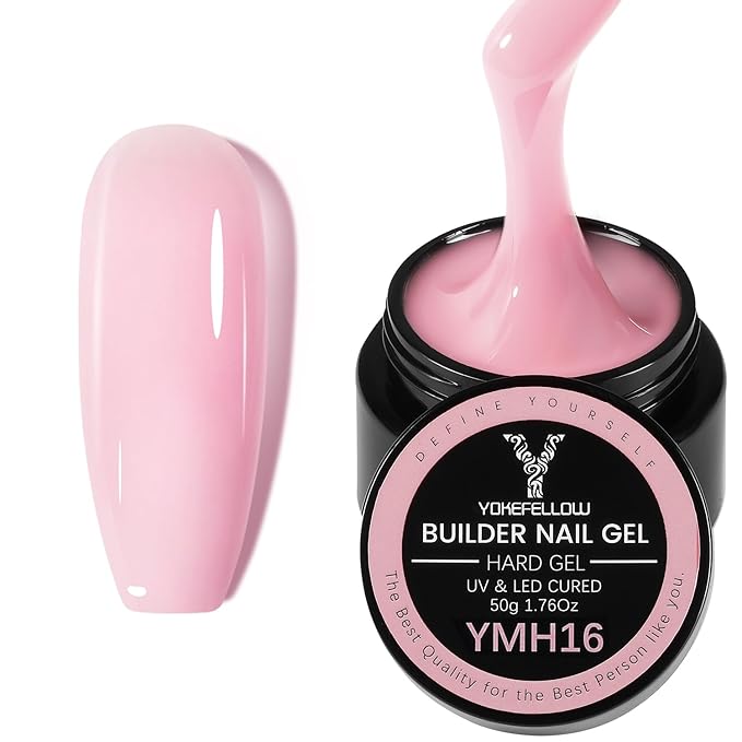 50g Builder Gel for Nails, Long-Lasting Soak-Off Nail Extension Gel for Beginners & DIY Home Salon Manicure(YMH16-Soft Pink)
