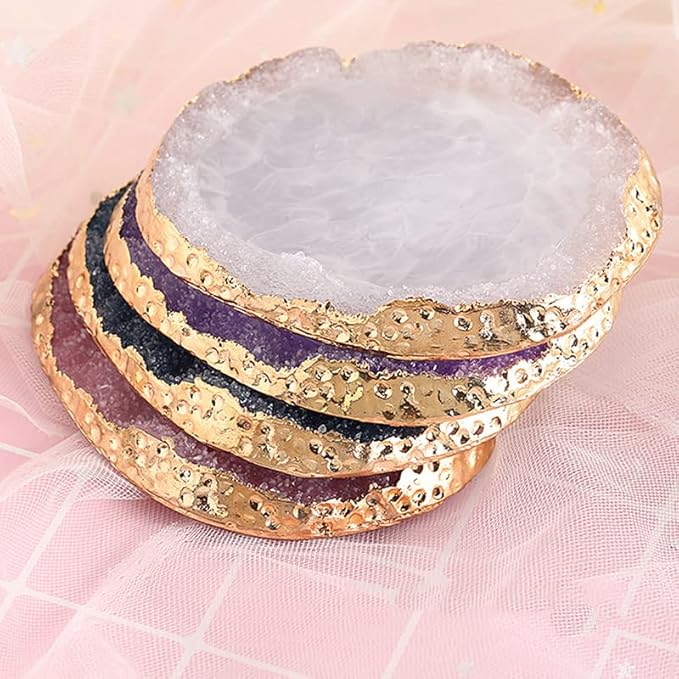 AKOAK 1 Pack Phnom Penh Resin Crystal Agate Palette Nail Art Gel Nail Polish Palette Nail Piece Display Tool,Blue