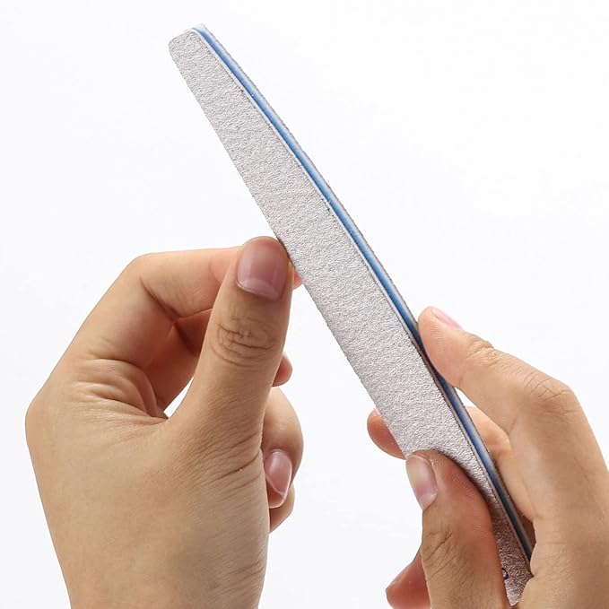 25 Count Coarse Nail Files 80/80 Grit, Reusable Rough Nail Files Double Sided Emery Boards for Acrylic Nails