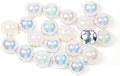 200Pcs Pearl Sew on Rhinestones for Crafting,12mm Claw Pearl Embellished Rhinestoness for DIY,Half Round Pearls for for Crafting Jewelry Handicrafts Clothes Bag Shoes-Ab Colorful(Silver Claw)