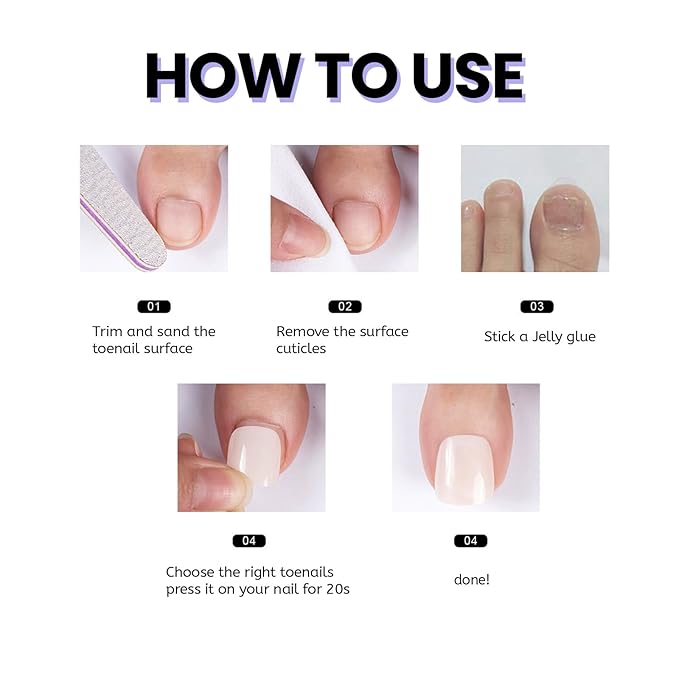 288Pcs White French Tip Press on Toenails Short Square Fake Toe nails Press ons with Design Stick on Toe Nails Acrylic False Toe nails Artificial Glue on Toenails for Women Nail Art Decoration