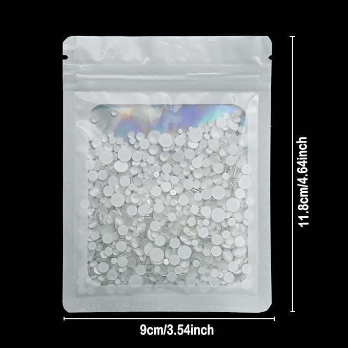 Flatback Glass Rhinestones,Bedazzler Gems Non Hotfix Crystal Rhinestones for Crafts Nail Charms Clothes Tumblers,White Neon,Mixed Size,35g