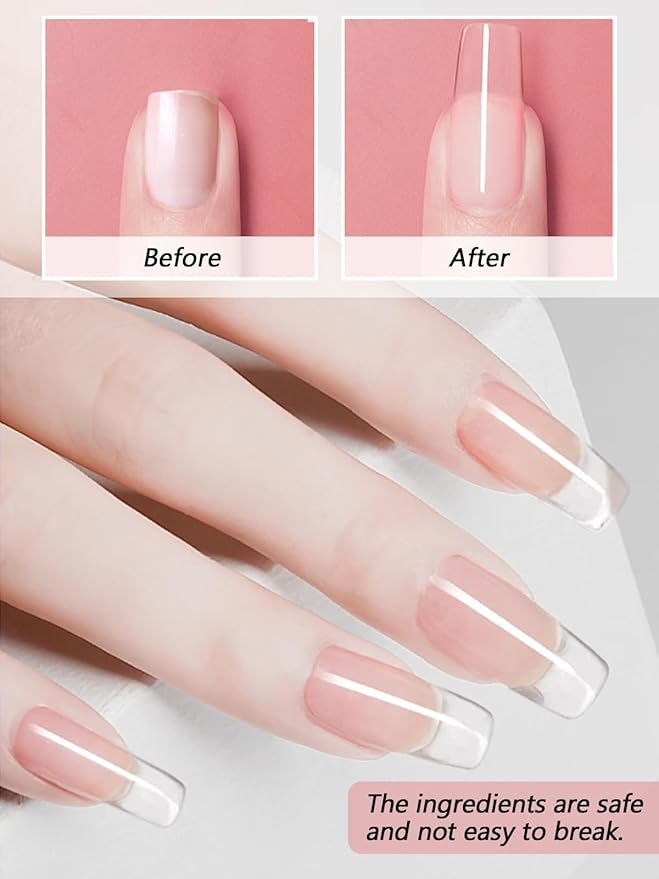 EBANKU Clear Acrylic Nail Powder, Long Lasting 3D Fingernail Carving & Nail Extensions, Professional Acrylic Powder for Manicure, No Nail Lamp Needed, 120g/4.23oz Large Capacity