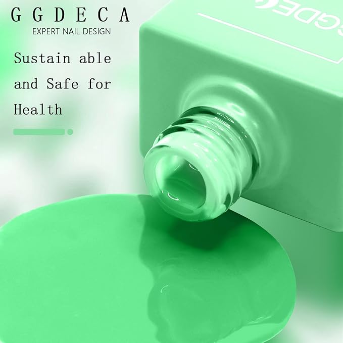 15ml Mint Green Gel Nail Polish, Teal Gel Polish, Turquoise Color Same Color Same Bottle, High Gloss U V Soak Off Nail, DIY Sparkle Manicure Salon