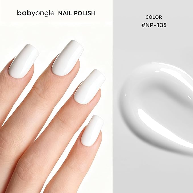 White Nail Polish, 14 ML Quick Dry Nail Polish for Nail Art DIY Manicure at Home, Chip Resistant Nail Lacquer for Nail Art Varnish, Long Lasting, BOG135