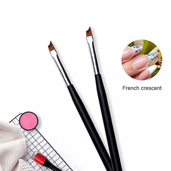 JERCLITY 6pcs Ombre Nail Brushes Set French Tip Nail Brushes UV Gel Painting Nail Gradient Brush for Nails Nail Polish Brush Gel Builder Brush Nail Art Tools Nail Clean Up Brush for Nail Art