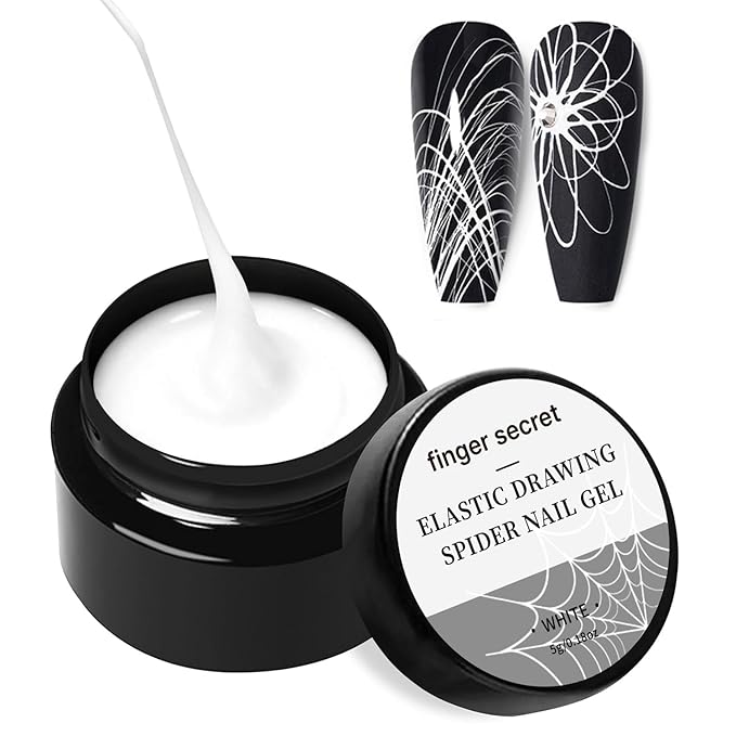 the Spider Gel for Nails Collection, Spider Gel Drawing Nail Polish Set Nail Art Wire Drawing GelS for Line with Art Brushes,Suitable for diy art at home (White)