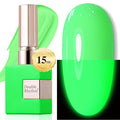 Double Rhythm 15ML Gel Nail Polish Pure Sheer Same Color Same Bottle Soak Off Gel Polish Art Manicure Salon DIY at Home for Women (Neon Light Green-A1420)