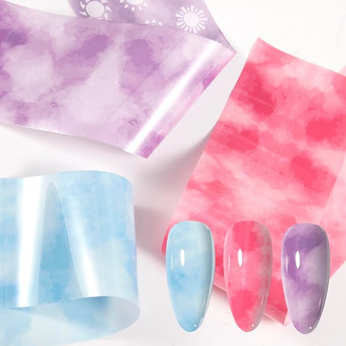 WOKOTO 300 Sheets Nail Foil Art Kit, Nail Foils Transfer Nail Art Stickers For Nails, Marble Flower Butterfly Leopard Stickers Gels Nail Polish Foil Transfer sheets Set Manicure Nails Art DIY