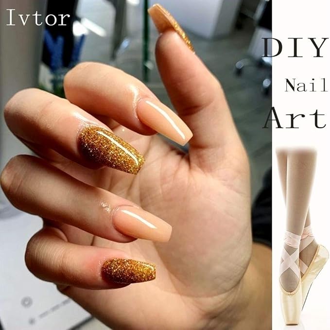 600Pcs Nature Ballerina Fake Nails Coffin Full Cover Acrylic False Nails10 Sizes DIY Nail Art At Home