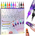 DIY Nail Art Design Tools, 12 Colors Nail Art Pens Set, Professional Nail Art Marker Pens for 3D Painting and Dotting