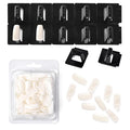 10PCS Plastic Nail Display Stands with Holes Nail Training Frame with 110Pcs Practice Nail Tips, Spliced Stand for Gel Nail Polish DIY Nail Practice Display Tool, Black