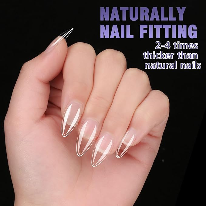 Press On Nails Thicker Medium Almond Nail Tips,600pcs Gel Flase Nails Tips Acrylic Tip, 15 Sizes 00-13 Fake Tips,Nails Tips, Soft Acrylic Press On Nail Valentines Gifts for Women