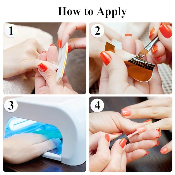 Subay 200Pcs Professional Long Nail Forms for Acrylic Nails, Polygel Nails, Thick Nail Extension Forms for Nail Art Tips, Premium Acrylic Nail Paper Forms, Nail Former Stickers for Professional Use