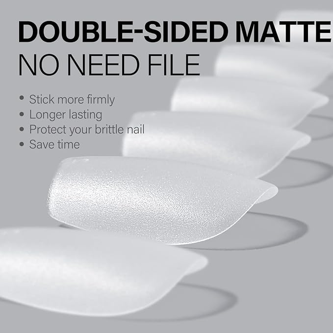 AILLSA Extra Short Coffin Nail Tips 450pcs Gel Full Cover Nails Tips Matte Pre-filed Press on Fake Soft Nail Tip 15 Sizes Pre-Shaped False Gelly Nails Tip