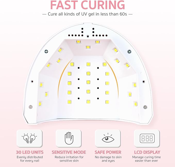 GAOY UV LED Nail Lamp, UV Light with LCD Display, Professional Nail Dryer with Automatic Sensor, 4 Timers and Sensitive Mode