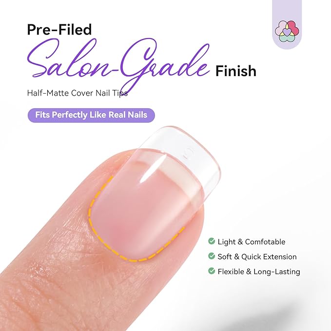 SAVILAND Gel Nail Kit: 500 Pcs Extra Short Square Nail Tips with Drill Kit 30-Day Strong Hold Gel Nail Tips X 12 Sizes Fake Nails with Glue & Nail Lamp For Beginners DIY At Home Nail Kit Gift