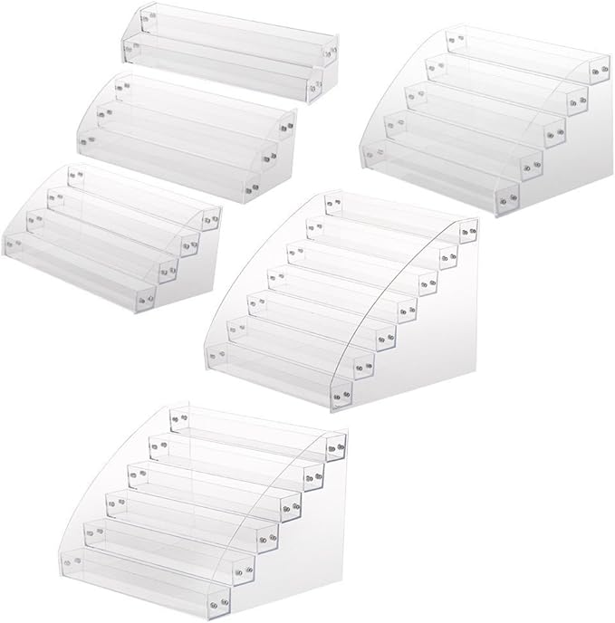 Clear Nail Polish Display Holder, Nail Varnish Organiser 7 Layers Nail Polish Acrylic Clear Makeup Display Stand Rack Organizer Holder (7 layers)