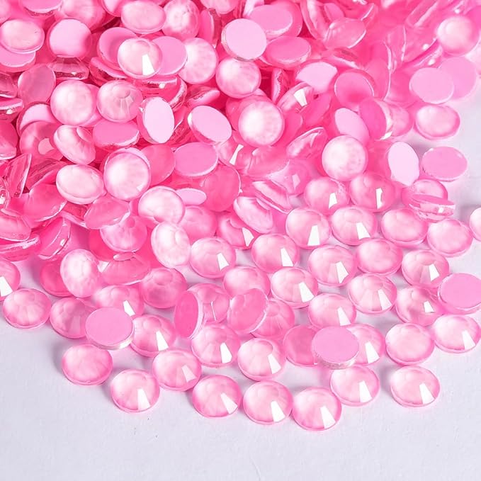 Blinginbox Flatback Rhinestones Round Gems, 288pcs Luminous Series Glass Stones Neon Gems Non Hotfix Crystal Rhinestones for Nail Charms Crafts Clothes Tumblers,New Rose Neon,SS30.