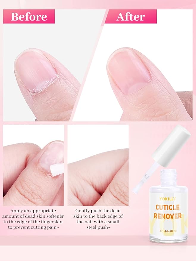 Yokilly Nail Soaking Bowl, Soak Off Gel Polish Remover Manicure Bowl, Acetone Nail Soak Off Bowl for Acrylic Nails Dip Powder Remover Kit with Cuticle Oil, Cutile Remover, Cuticle Pusher Peeler
