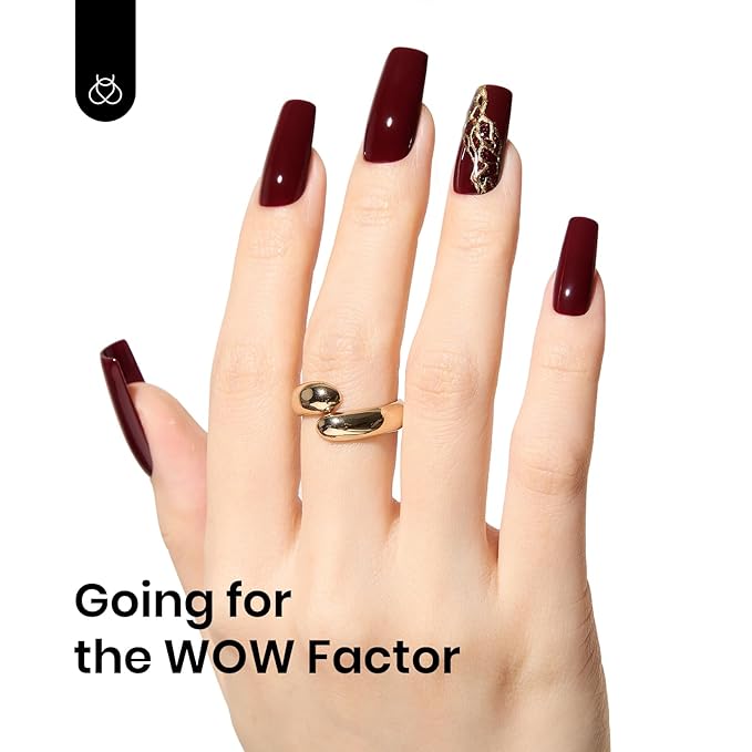 Beetles Merlot Wine Gel Polish 15ml Dark Maroon Red Gel Nail Polish Fall Soak Off UV LED Lamp Art Manicure Salon DIY Home Solid Design 0.51Oz Gift for Women