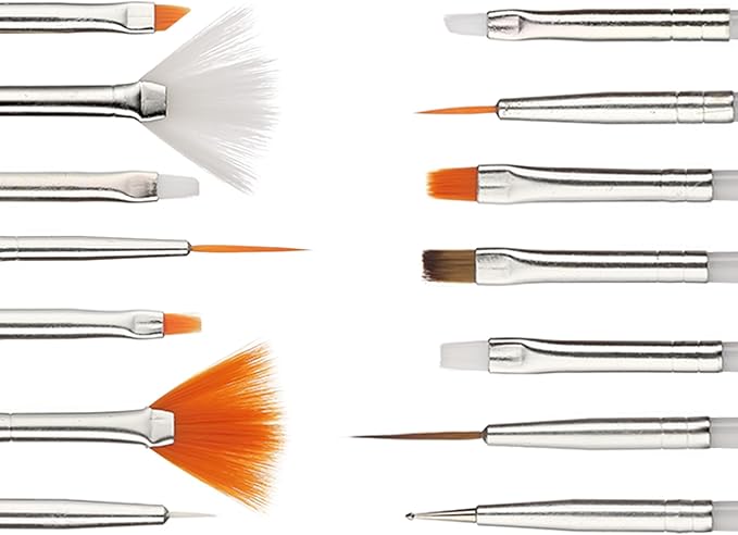 GREEN FABWOOD 15pcs Nail Art Painting Pen Brush