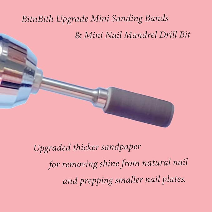 100pcs Small Nail Sanding Bands,Upgrade 3.1mm Mini Nail Sanding Mandrel Bits Nail Drill Bit for Nail File Acrylic Nails Gel Removing Manicure Pedicure Nail Prep Salon Supplies,240 Grit Coffee