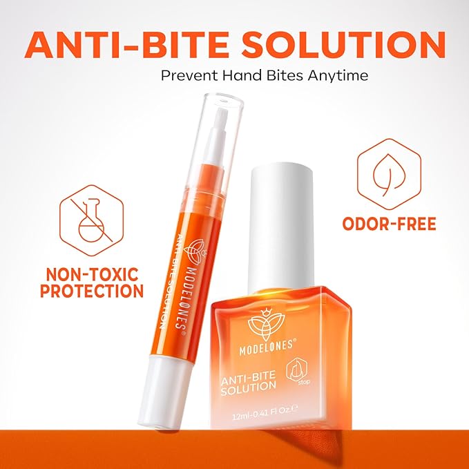 modelones Nail Biting Treatment for Kids 2 Pcs Nail Biting Prevention for kids Quick Dry Thumb Sucking Deterrent Bitter Stop Nail Biting Pen No Bite Nail Polish Sets 0.58 Fl Oz