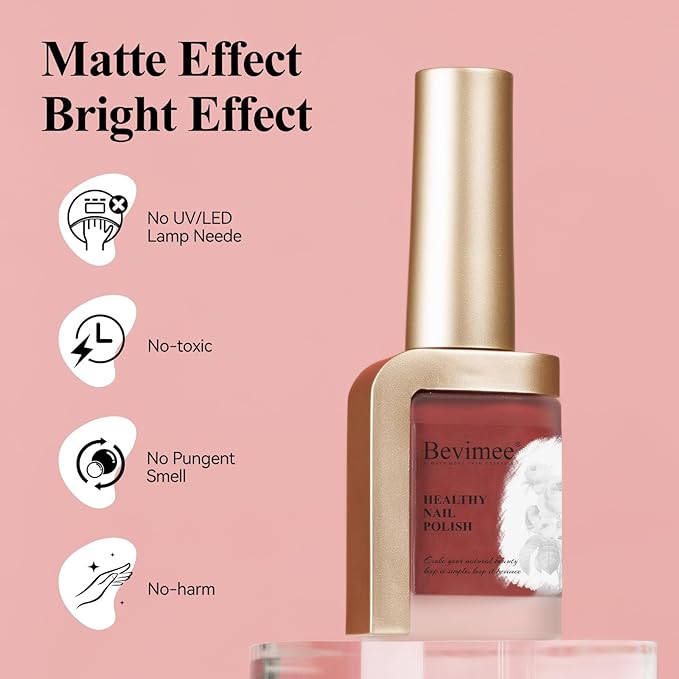 Matte Nail Polish, Red Quick Dry Nail Lacquer Non Gel Matte Finish Effect, Long Lasting & Fast Drying Nail Pigment Velvet Nail Polish for Nail Art