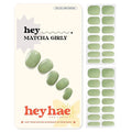 Heyhae Semi Cured Gel Nail Strips | No LED Lamp Needed | Solid, Green, Spring | Easy Apply & Remove, Salon Quality | Includes 28 Strips, 1 Prep Pads, Nail File & Wooden Stick - Hey, Matcha Girly