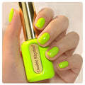 Double Rhythm 0.50 OZ Gel Polish Same Color Same Bottle Golden Round Hema Free Neutral Natural Milky 15 ML Jelly UV Polish Art DIY at Home (Neon Yellow Green-C1305)