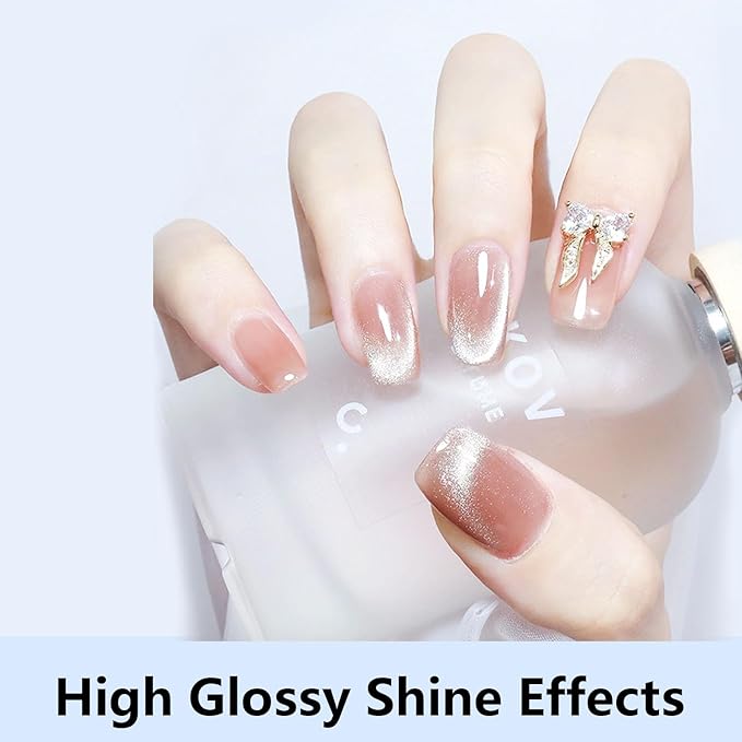 JODSONE 2Pcs 10ml No Wipe Gel Top Coat Clear Glossy Shine Finish Long Lasting No Soak Off Requires U V Lamp Curing Perfect for Salon and DIY Nail Art Design