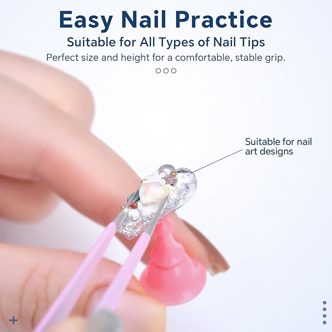 2 Sets Nail Stand For Press on Nails Art Display, Practice Fake Nail Tips Holder For Painting Nails Stand, Magnetic Nail Practice Stand For Home DIY Nail Art And Nail Salon (Colorful)