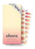 ohora Semi Cured Gel Nail Strips (N Tropical Dream) - Works with Any Lamps, Salon-Quality, Long Lasting, Easy to Apply & Remove - Includes 2 Prep Pads, Nail File & Wooden Stick