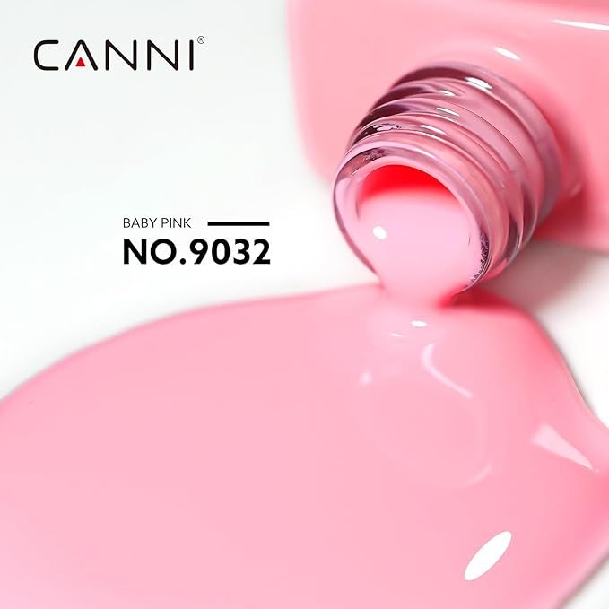 CANNI Baby Pink Gel Nail Polish, 1Pcs Light Pink Gel Polish Soft Pale Nude Pink Color Pastel High Gloss Soak Off U V Nail Manicure Salon DIY