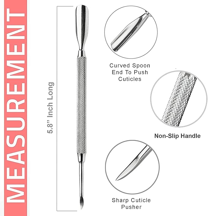 Cuticle Trimmer - Professional Nail Cuticle Nippers Cuticle Pusher Cuticle Cutter Scissors Sharp 3/4 Jaw Remover Clippers Stainless Steel Manicure Pedicure Tools Fingernails Toenails by Krisp Beauty