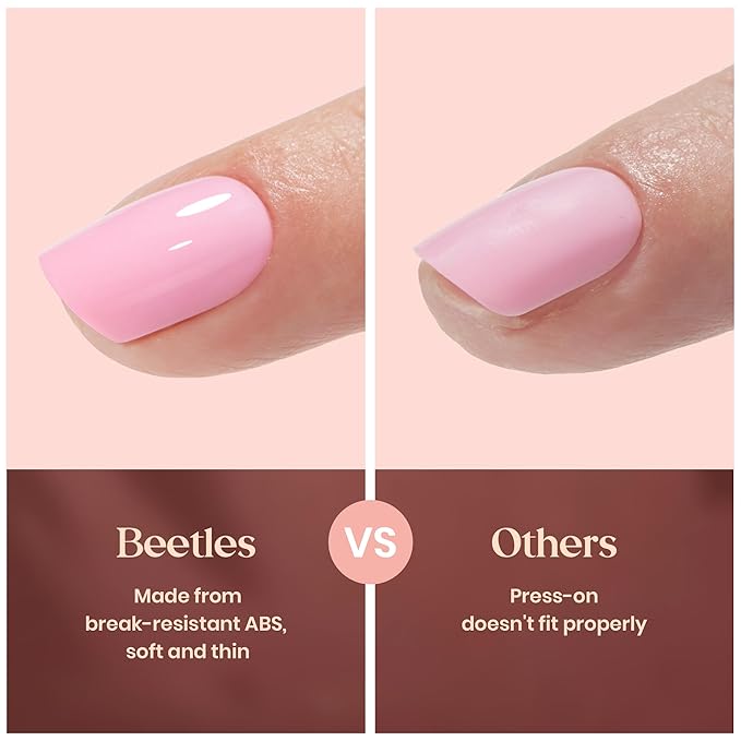 Beetles Press On Nails Kit - Prism Parade | 720Pcs 24 Colors Short Almond Press On Nails | 15 Sizes Matte Glossy Glitter With Nail Glue & Nail Tabs Stickers, Fake Nails Kit Art For Women