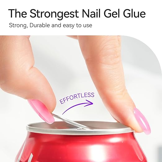 Gelike EC Gel Nail Glue for Beginners: 6 in 1 Strong Adhesive UV Nail Glue Press On Natural Acrylic Nail Tips for Salon Manicurist DIY Hema-Free Vegan 9 Toxics-Free Quick Dry Soak Off Low-Odor