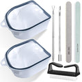 Nail Soaking Bowl, Gel Nail Polish Remover Kit, Manicure Bowl for Hand, Dip Powder Remover Tools, Nail Soak Off Bowl for Acrylic Nails, Nail Brush, Cuticle Pusher, Cuticle Peeler, 100/180 Nail File, Buffer Block-Black