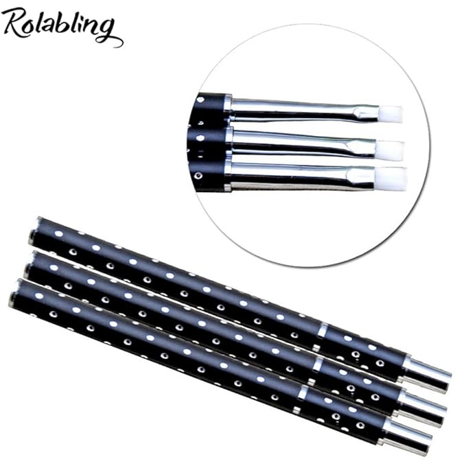 Acrylic Nail Art Brushes Drawing Pen Polish Brush set Nail UV Gel Nail Art Tool Kit 3pcs/set (Size3-1)
