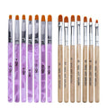 WOKOTO 14 Pcs Acrylic Nail Brush Set, UV Gel Nail Acrylic Brush Tips Builder Brush Nail Painting Brush Pen Nail Dust Brush 3d Nail Art Brush Nail Polish Brush Kit