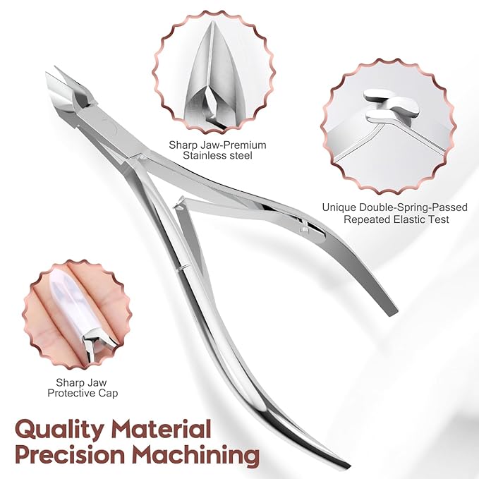 Cuticle Trimmer with Cuticle Pusher and Cutter Cuticle Nippers & Cutter Set, Professional Stainless Steel Cuticle Cutter Manicure Tools For Precise Nail Care Fingernails & cuticle scissors 3 Piece Set