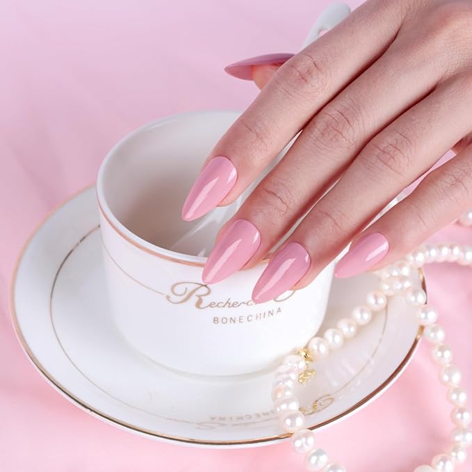 Imtiti Baby pink Gel Nail Polish, 1 Pcs 0.5 fl oz Light Pink gel nail polish Color Soak Off Gel Polish Nail Art Manicure Salon DIY Nail Lamp Gel Nail Design Christmas Decoration