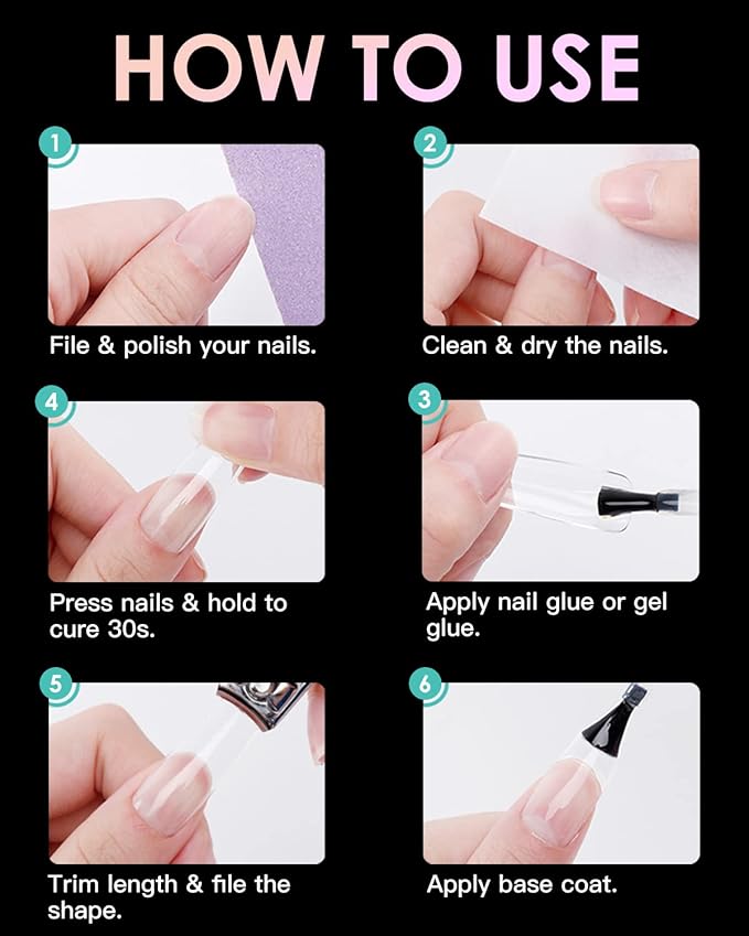 Soft Gel Nail Tips Medium Square, 120PCS Pre Buff Full Cover Nail Extenison Tips Half Matte Gel Nail Tips BORNBYME