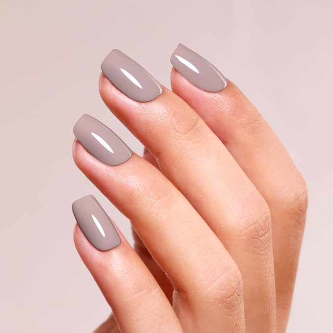 Gel Polish, 0.5 Fl Oz Light Brown Gel Nail Polish Nude Autumn Winter Soak Off LED UV Light Coffee Gel Nail Polish Art Starter Manicure Salon DIY Nail Gel Polish