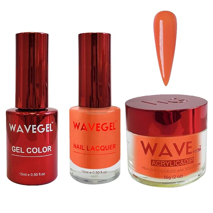 WAVEGEL Soak-Off Gel, Nail Lacquer & Acrylic/Dip Powder Matching Set - Queen Collection - #052 Burnt Orange