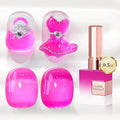 Double Rhythm 0.5 Oz Jelly Gel Polish Same Color Same Bottle Sheer Neutral Natural Light Milky Pastel 15ML Translucent Polish Art DIY at Home (Neon Pink-A1642)