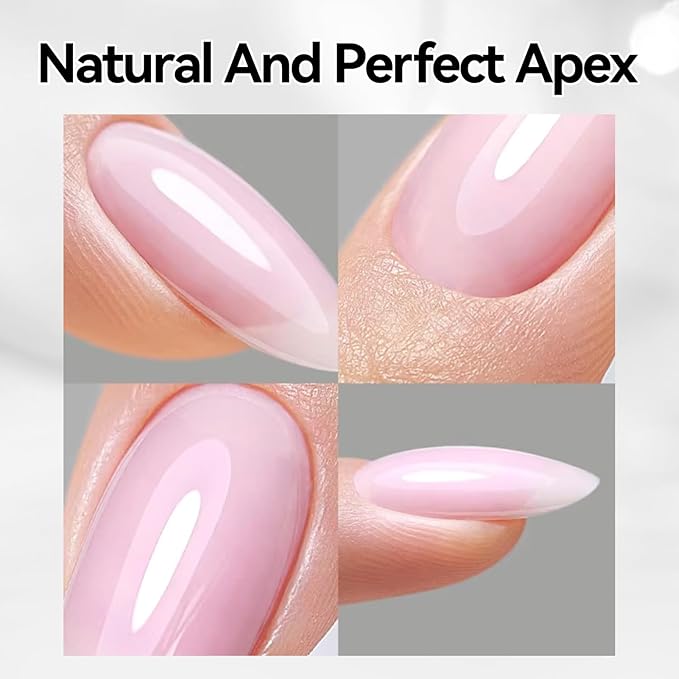 Born Pretty Builder Gel for Nails 15ml,8-in-1 Hard Gel for Nail Extensions, Apex Building, Base Gels & Strengthener,Light Pink Rhinestone Glue for DIY Beginners& Salon