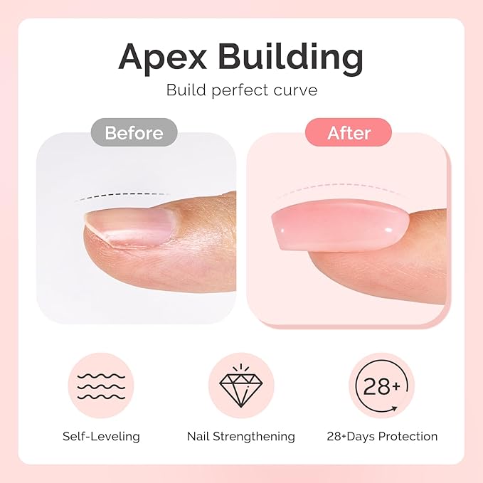 MelodySusie 2PCS 15ML Gray Pink Builder Nail Base Gel for Nails Thickening,Soak Off UV Extension Gel,Rhinestone Glue in a Bottle for Nail Art Design Gift for Women DIY Manicure at Home 027 * 2