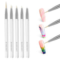 Modelones Nail Art Brushes, Thin Liner Brushes 5Pcs Set for Nail Art Gel Polish Painting Designs with Hexagonal Shape Easy Hold 5/7/9/11/20mm